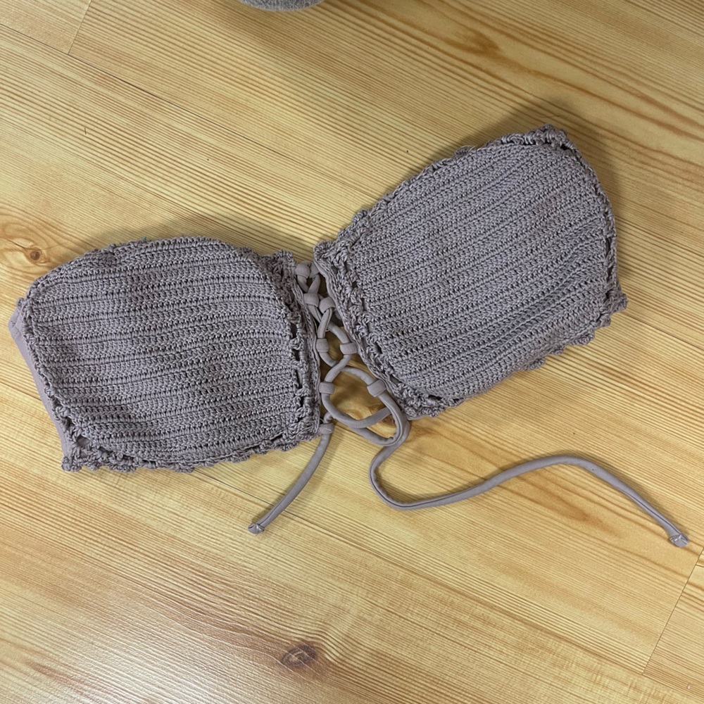 2-piece swimsuit tan